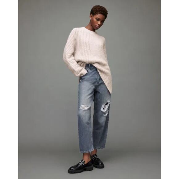 ALLSAINTS | Selena Asymmetric Alpaca Wool Blend Jumper - Picture 2 of 10